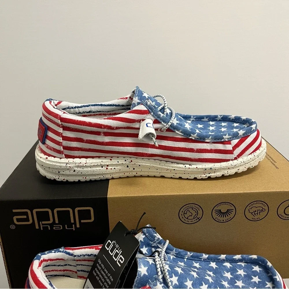New Hey Dude Wally Stars n Stripes Multiple sizes  American Flag USA